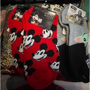 4x nwt novelty fashion socks mickey mouse star wars 4x